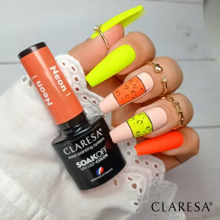 NEON 1 Semipermanente Polish soakoff fluo Claresa 5 gr