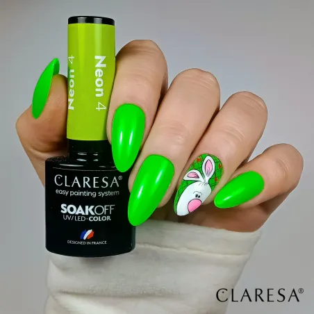 NEON 4 Semipermanente Polish soakoff fluo Claresa 5 gr
