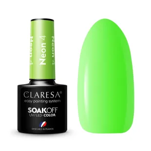 NEON 4 Semipermanente Polish soakoff fluo Claresa 5 gr
