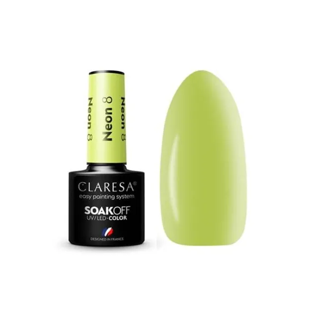 NEON 8 Semipermanente Polish soakoff fluo Claresa 5 gr