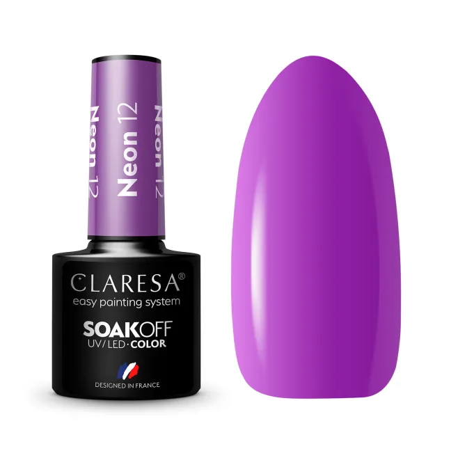NEON 12 Semipermanente Polish soakoff fluo Claresa 5 gr
