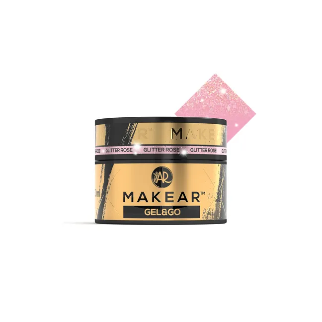 GEL&GO GLITTER ROSE 50gr Builder gel costruttore Makear 50 gr