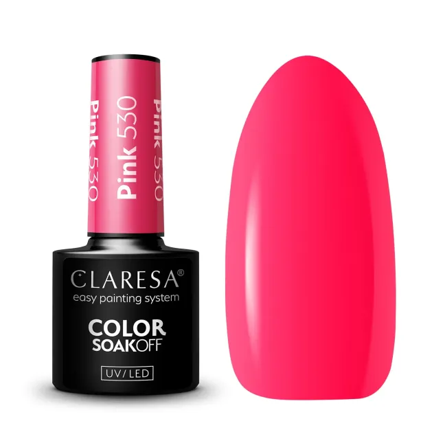 PINK 530 Semipermanente Polish rosa fluo Claresa 5 gr
