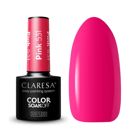PINK 531 Semipermanente Polish rosa fluo Claresa 5 gr