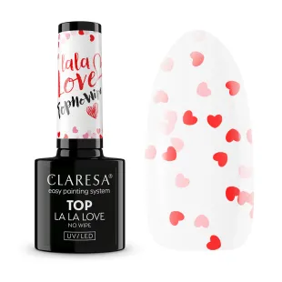 TOP LA LA LOVE Finish senza dispersione con cuoricini no wipe Claresa 5 gr