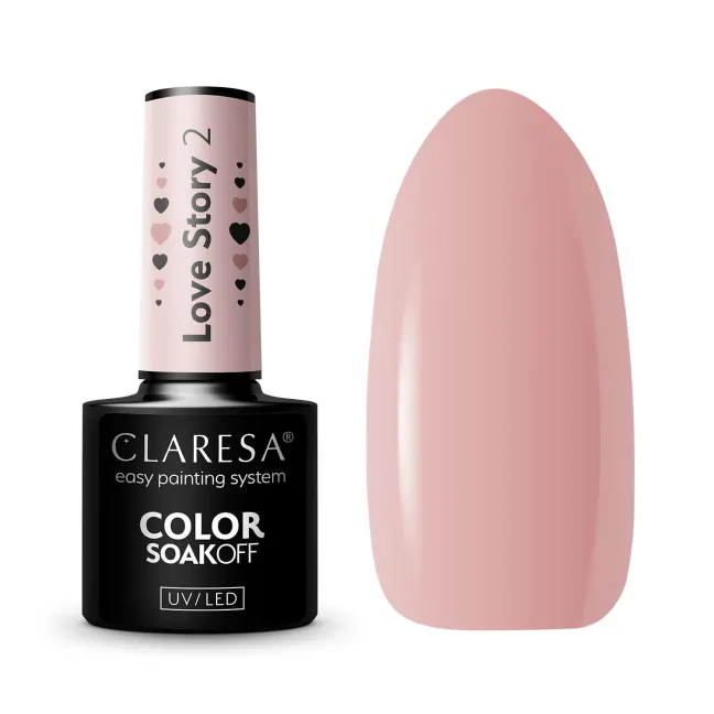 LOVE STORY 2 Semipermanente Polish oro glitter Claresa 5 gr