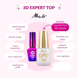PRO SALON 3D EXPERT 15ml Finish topcoat con dispersione Pro Salon Mollylac 2