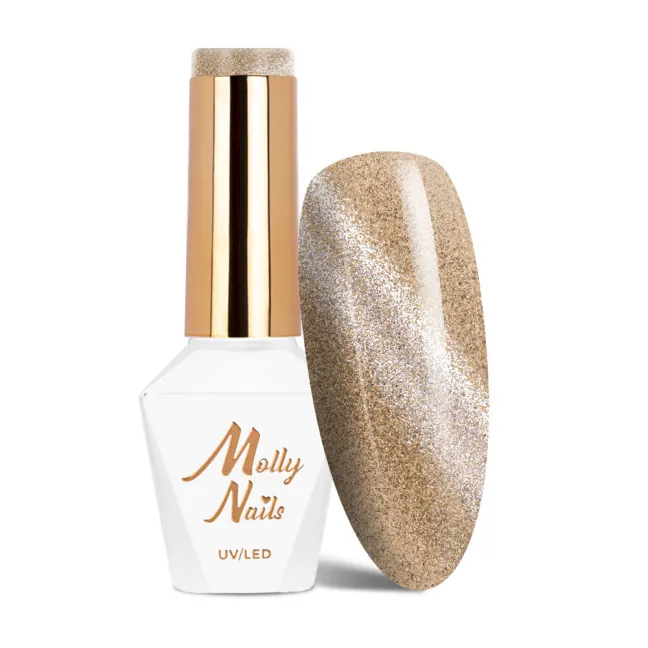 444 Mollynails Colore Smalto semipermanente Glitter Soakoff CAT EYE WOMANITY 10gr