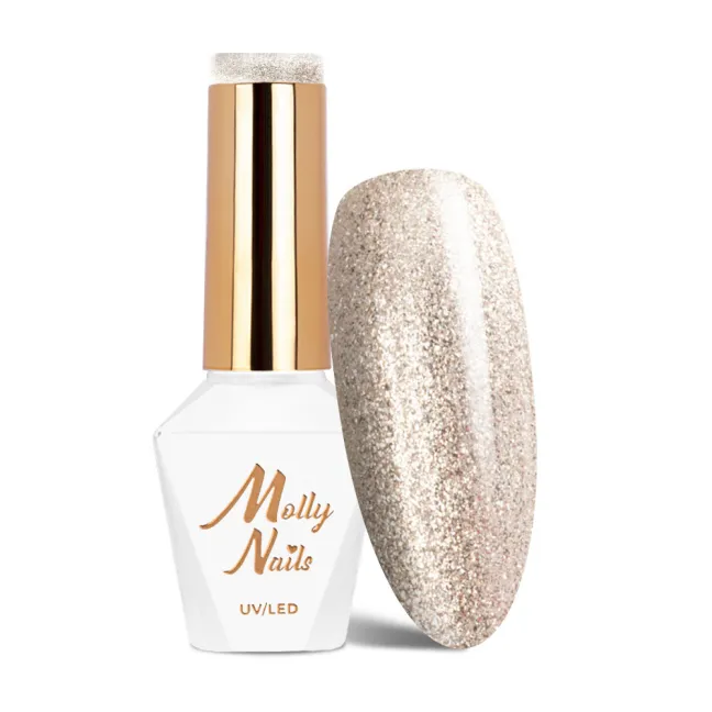 207 Mollynails Colore smalto semipermanente Polish Soakoff Glitter SENSUAL Mollylac 10 gr