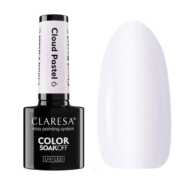 CLOUD PASTEL 6 Semipermanente soakoff bianco perlato Polish Claresa 5 gr