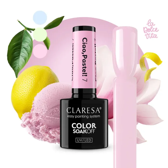 CIAO PASTEL 7 Semipermanente soakoff pastel Polish Claresa 5 gr