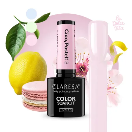 CIAO PASTEL 8 Semipermanente soakoff pastel Polish Claresa 5 gr