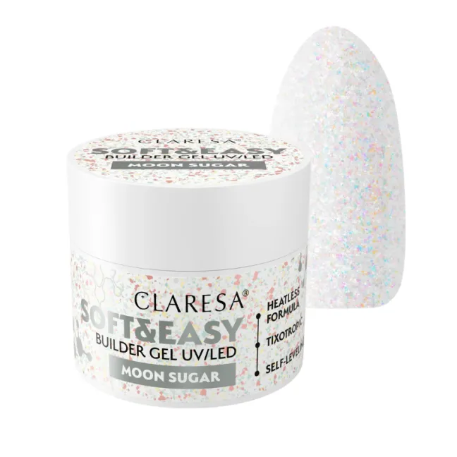 Soft & Easy MOON SUGAR 45gr Builder Gel costruttore bianco glitterClaresa