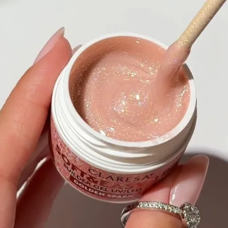 Soft & Easy GOLDEN SPARK 45gr Builder Gel costruttore bianco glitterClaresa