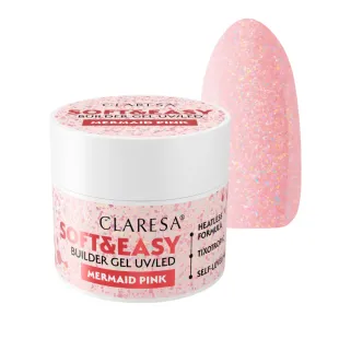 Soft & Easy MERMAID PINK 45gr Builder Gel costruttore rosa glitter Claresa