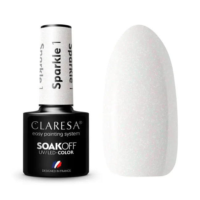 SPARKLE 1 Semipermanente soakoff glitter Polish Claresa 5 gr