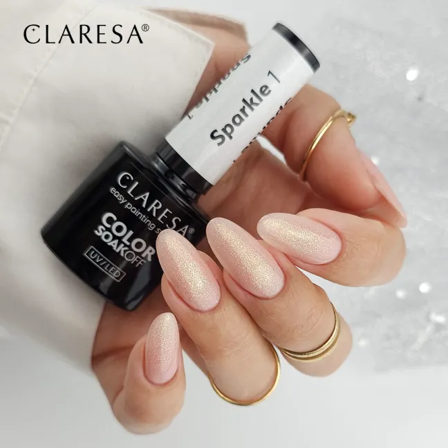 SPARKLE 1 Semipermanente soakoff glitter Polish Claresa 5 gr