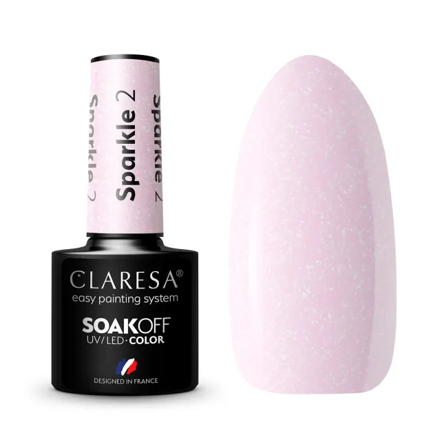 SPARKLE 2 Semipermanente soakoff glitter Polish Claresa 5 gr