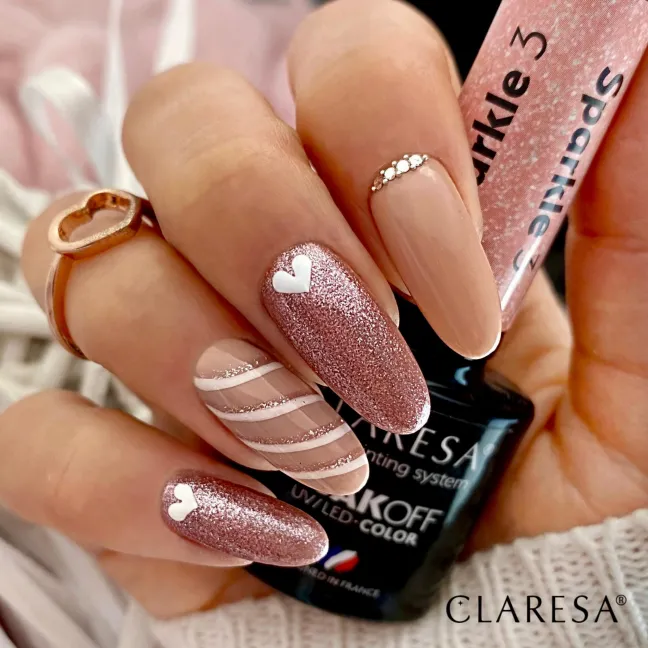 SPARKLE 3 Semipermanente soakoff glitter Polish Claresa 5 gr