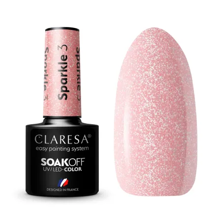 SPARKLE 3 Semipermanente soakoff glitter Polish Claresa 5 gr