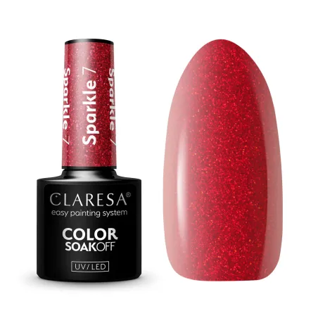 SPARKLE 7 Semipermanente soakoff glitter Polish Claresa 5 gr