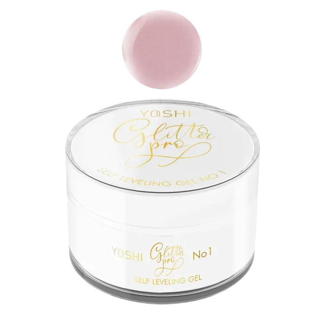 GLITTERPRO 1 Yoshi Nails 50ml – Builder Gel rosa lattiginoso glitter