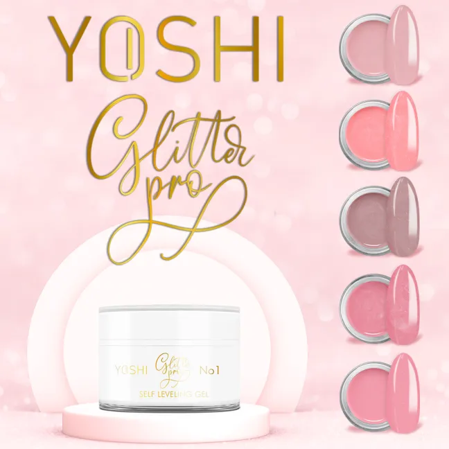 GLITTERPRO 4 Yoshi Nails 50ml – Builder Gel rosa glitter