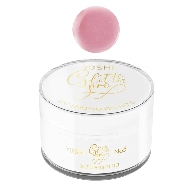 GLITTERPRO 5 Yoshi Nails 50ml – Builder Gel rosa glitter