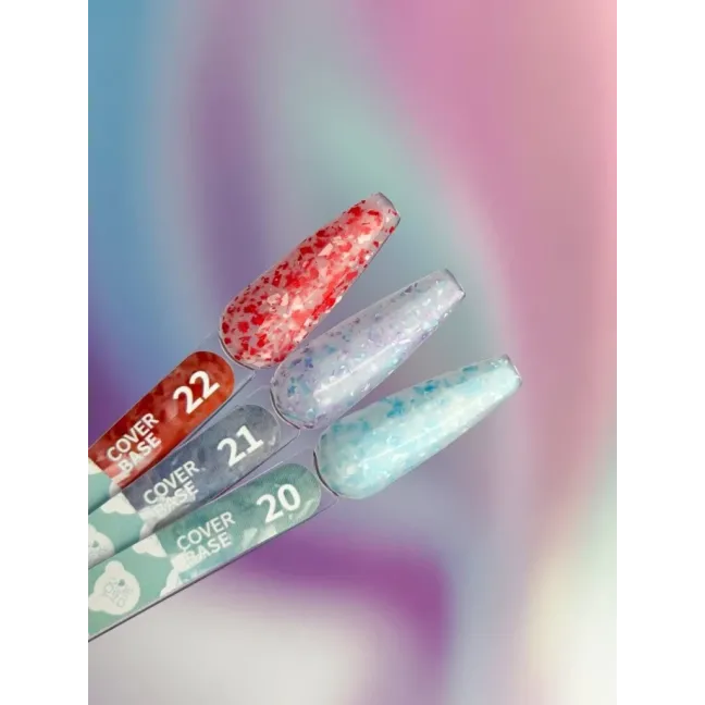 BASE COVER 20 YouAreCute 5ml - Base soak-off flakes azzurri