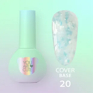 BASE COVER 20 YouAreCute 5ml - Base soak-off flakes azzurri