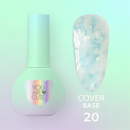 BASE COVER 20 YouAreCute 5ml - Base soak-off flakes azzurri