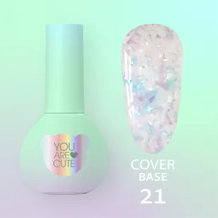 BASE COVER 21 YouAreCute 5ml - Base soak-off flakes viola