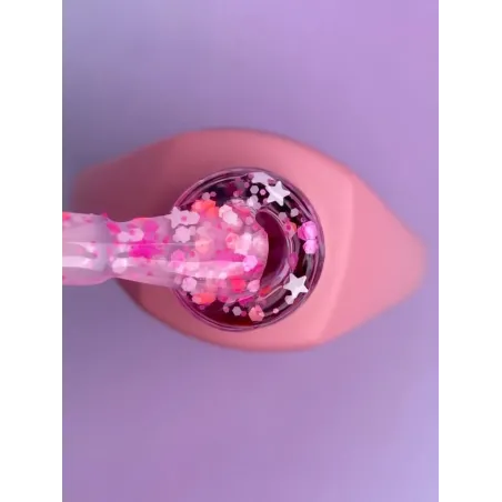 BASE COVER 23 YouAreCute 5ml - Base soak-off paillette stelline rosa
