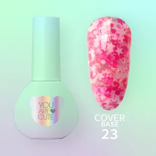 BASE COVER 23 YouAreCute 5ml - Base soak-off paillette stelline rosa