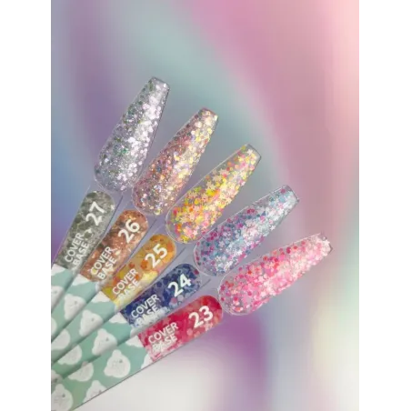 BASE COVER 25 YouAreCute 5ml - Base soak-off paillette stelline gialle