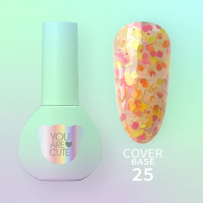 BASE COVER 25 YouAreCute 5ml - Base soak-off paillette stelline gialle