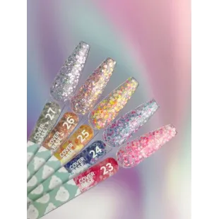 BASE COVER 27 YouAreCute 5ml - Base soak-off paillette argento cangiante 2
