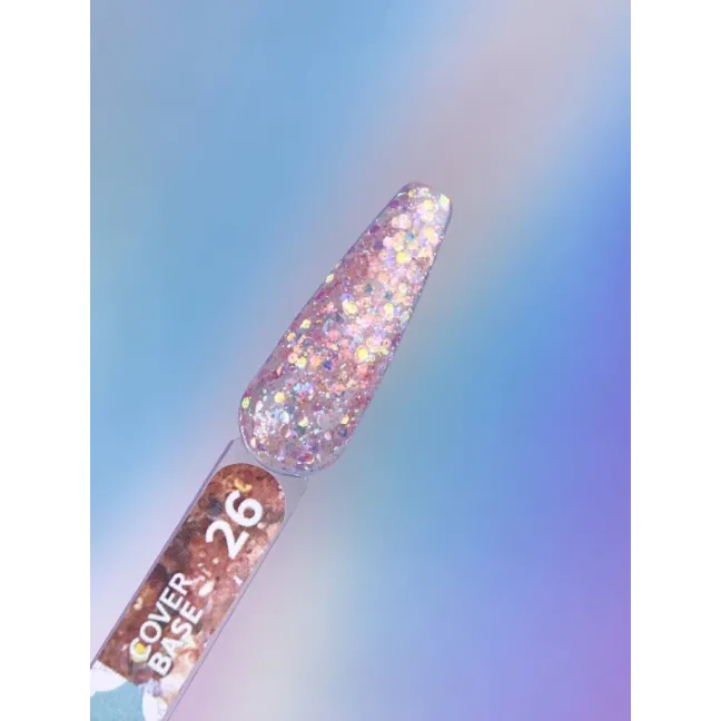 BASE COVER 26 YouAreCute 5ml - Base soak-off paillette oro