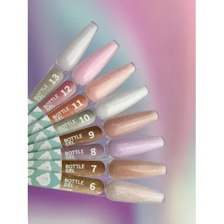 BOTTLE GEL 6 YouAreCute 5ml – Acrygel liquido champagne glitter builder per Rinforzo e allungamento