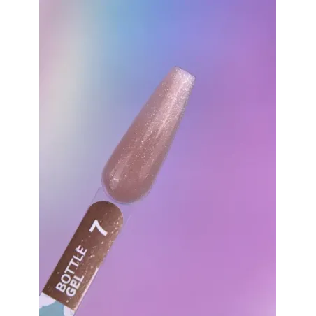 BOTTLE GEL 7 YouAreCute 5ml – Acrygel liquido beige glitter builder per Rinforzo e allungamento