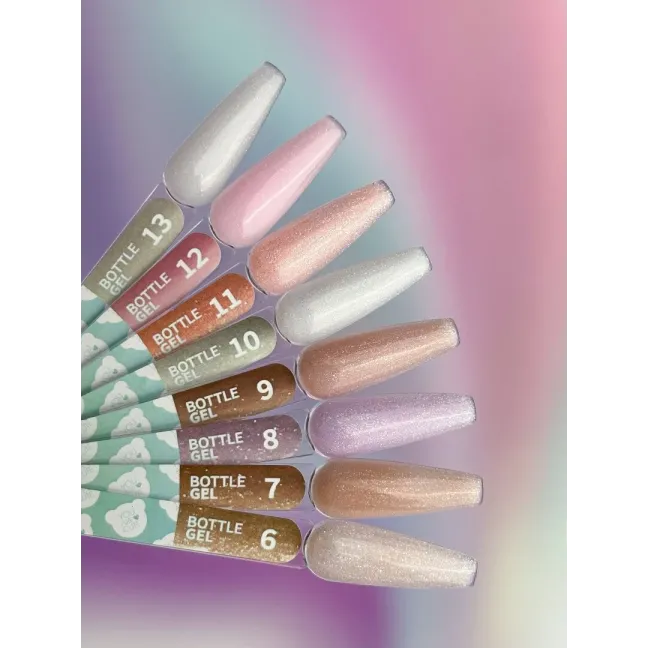 BOTTLE GEL 7 YouAreCute 5ml – Acrygel liquido beige glitter builder per Rinforzo e allungamento
