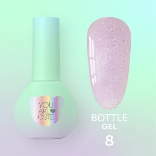 BOTTLE GEL 8 YouAreCute 5ml – Acrygel liquido lilla glitter builder per Rinforzo e allungamento