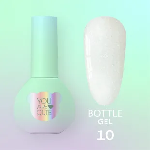 BOTTLE GEL 10 YouAreCute 5ml – Acrygel liquido bianco glitter builder per Rinforzo e allungamento
