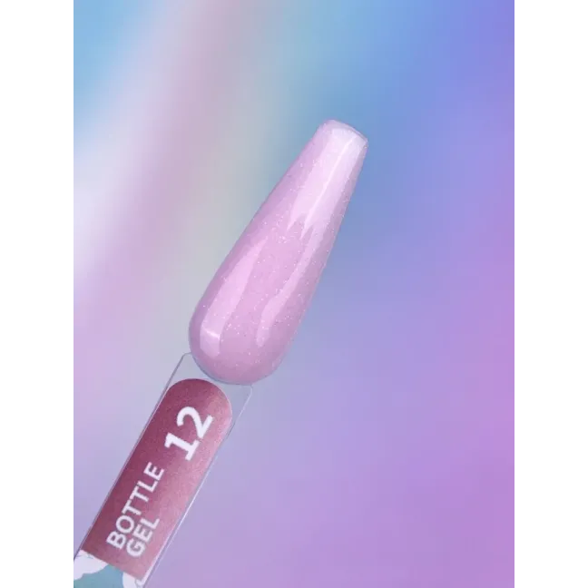 BOTTLE GEL 12 YouAreCute 5ml – Acrygel liquido rosa glitter builder per Rinforzo e allungamento