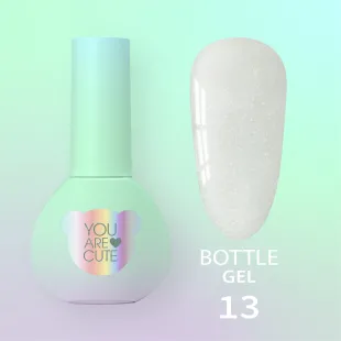 BOTTLE GEL 13 YouAreCute 5ml – Acrygel liquido grigio glitter builder per Rinforzo e allungamento