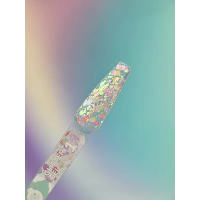 GLITTER GEL 1 YouAreCute 5ml – Gel decorativo argento glitter per nailart