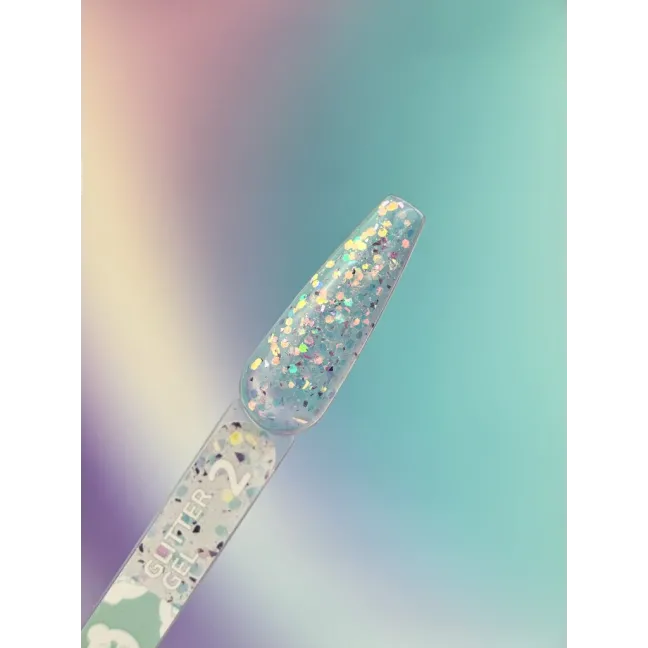 GLITTER GEL 2 YouAreCute 5ml – Gel decorativo argento glitter per nailart
