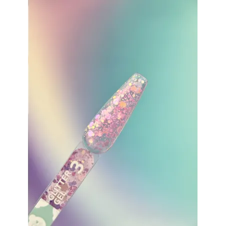 GLITTER GEL 3 YouAreCute 5ml – Gel decorativo rosa glitter per nailart