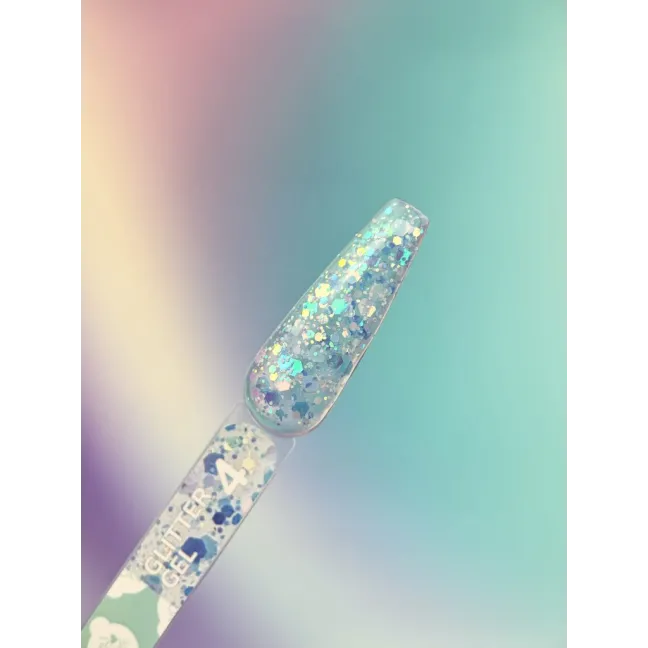 GLITTER GEL 4 YouAreCute 5ml – Gel decorativo blu glitter per nailart