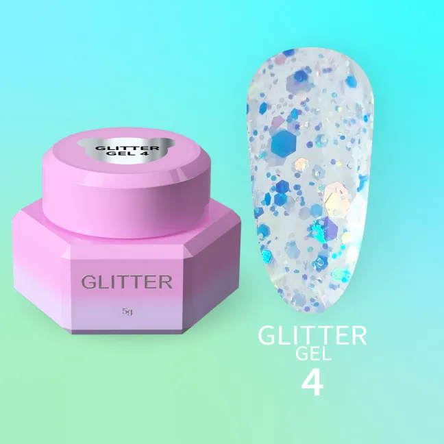 GLITTER GEL 4 YouAreCute 5ml – Gel decorativo blu glitter per nailart